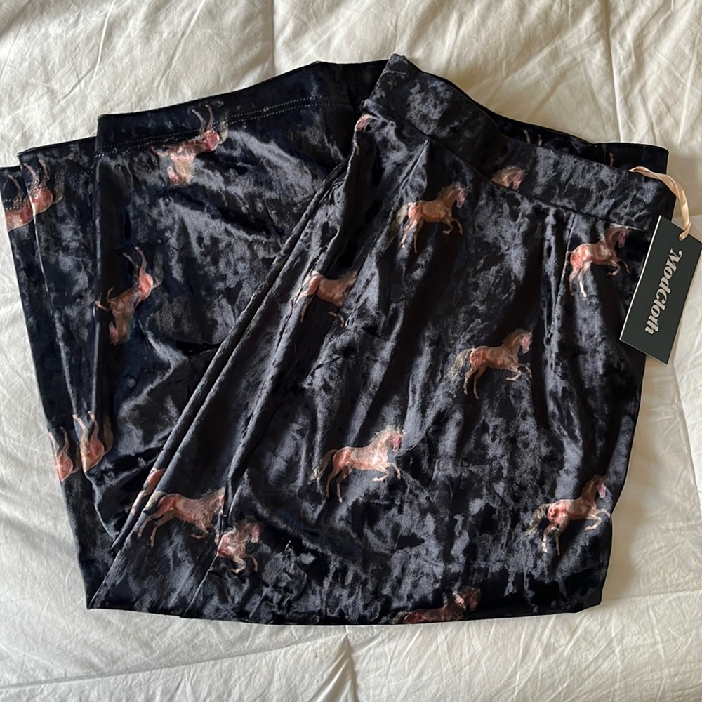 ModCloth Velvet Equestrian Pencil Skirt